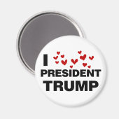 I Love President Trump Hearts Magneet (Voorkant / Achterkant)