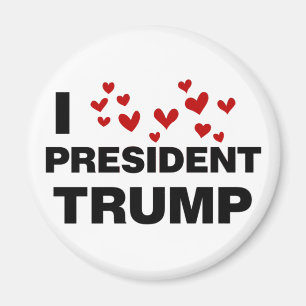 I Love President Trump Hearts Magneet