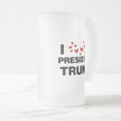 I Love President Trump Hearts Matglas Bierpul (Voorkant rechts)