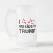 I Love President Trump Hearts Matglas Bierpul (Links)