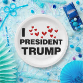 I Love President Trump Hearts Papieren Bordje (Feest)