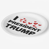 I Love President Trump Hearts Papieren Bordje (Gekanteld)