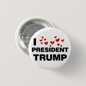 I Love President Trump Hearts Ronde Button 3,2 Cm (Voorkant /achterkant)