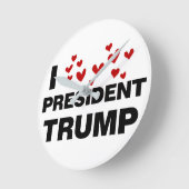 I Love President Trump Hearts Ronde Klok (Hoek)