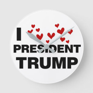 I Love President Trump Hearts Ronde Klok