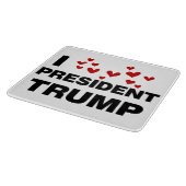I Love President Trump Hearts Snijplank (Hoek)