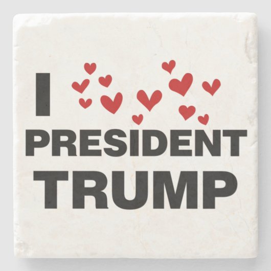 I Love President Trump Hearts Stenen Onderzetter (Voorkant)