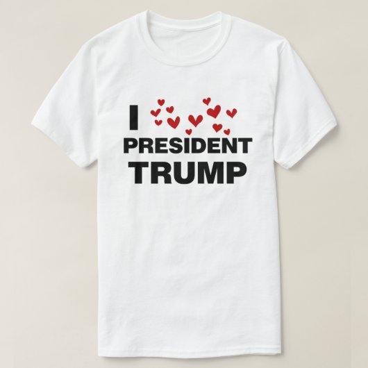 I Love President Trump Hearts T-shirt (Design voorkant)