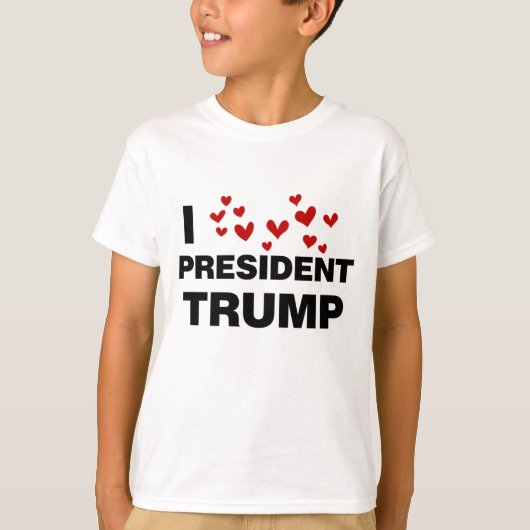 I Love President Trump Hearts T-shirt (Voorkant)