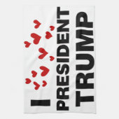 I Love President Trump Hearts Theedoek (Verticaal)