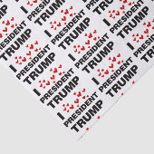I Love President Trump Hearts Tissuepapier (Detail)