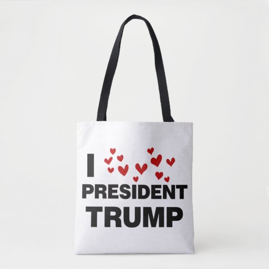 I Love President Trump Hearts Tote Bag (Voorkant)