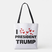 I Love President Trump Hearts Tote Bag (Achterkant)