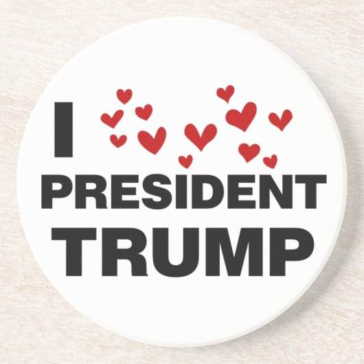 I Love President Trump Hearts Zandsteen Onderzetter (Voorkant)