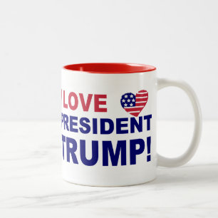 I Love President Trump Tweekleurige Koffiemok