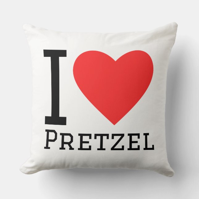 I love pretzel  kussen (Voorkant)
