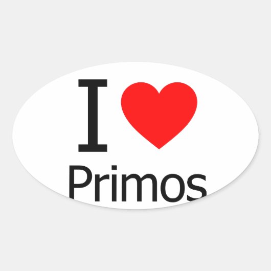 I Love Primos Ovale Sticker (Voorkant)