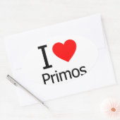 I Love Primos Ovale Sticker (Envelop)
