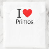 I Love Primos Ovale Sticker (Tas)