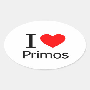I Love Primos Ovale Sticker