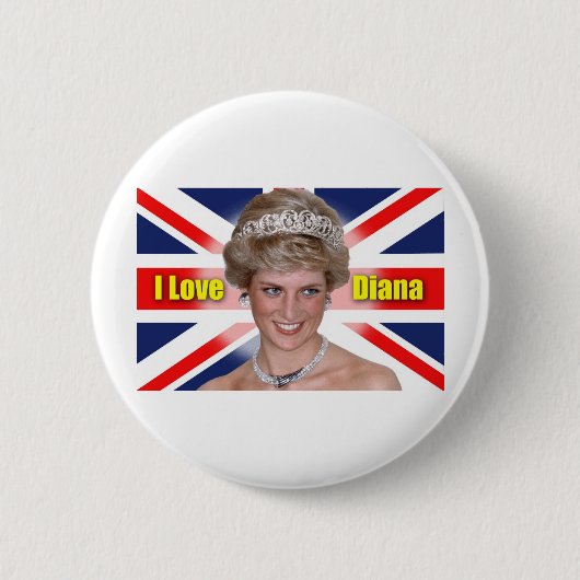 I Love Princess Diana Ronde Button 5,7 Cm (Voorkant)