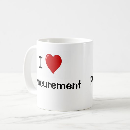 I Love Procurement Funny Slogan Quote Koffiemok (Voorkant links)