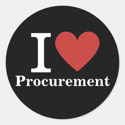 I ❤️ Love Procurement (voor werknemers) CUSTOM Ronde Sticker (Voorkant)