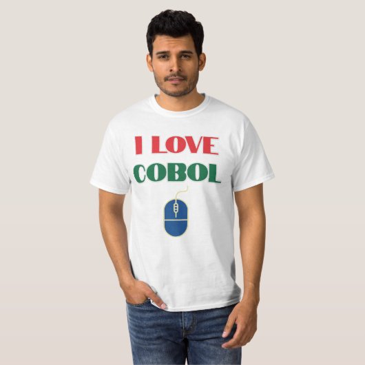I Love Programming and I Love Cobol T-shirt (Voorkant volledig)