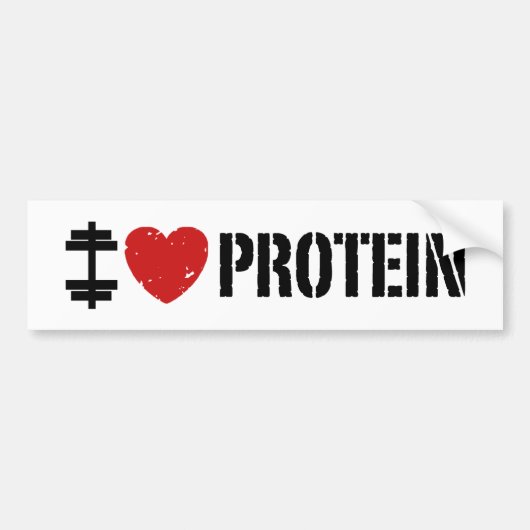 I Love Protein Bumpersticker (Voorkant)
