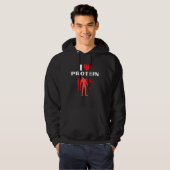 I Love Protein  Weightlifting Zombie Hoodie (Voorkant volledig)