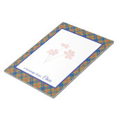 I Love Pset- Blue & Oranje Tartan Message Notitieblok (Schuin)