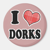 I Love (Pset Heart) Dorks Magneet (Voorkant)