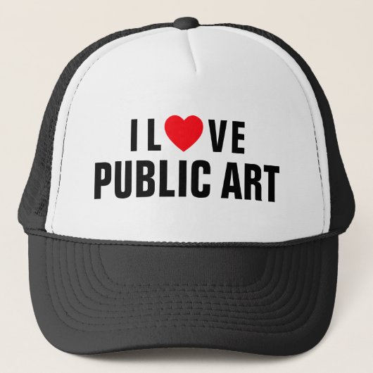 I Love Public Art™ Trucker Hat Pet (Voorkant)