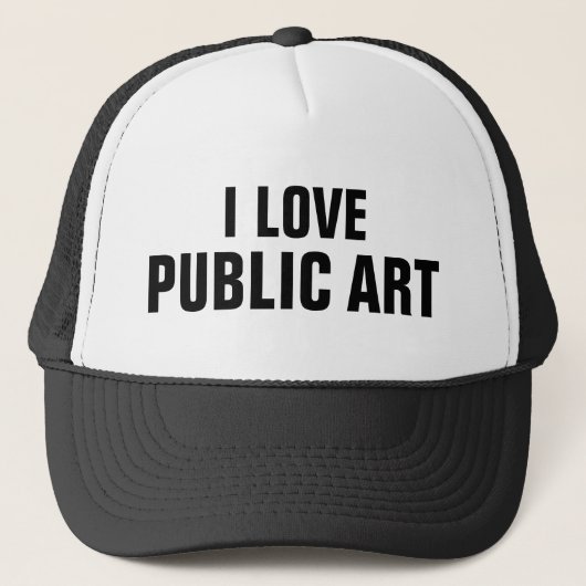 I Love Public Art™ Trucker Hat Pet (Voorkant)