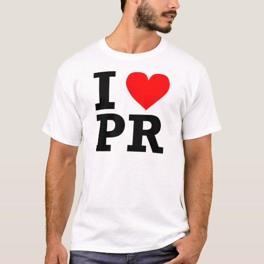 I Love Puerto Rico Design T-shirt (Voorkant)