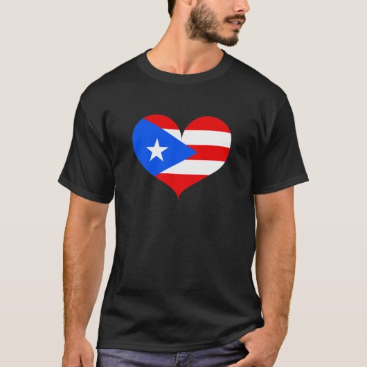 I Love Puerto Rico Flag T-shirt (Voorkant)
