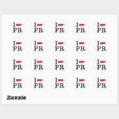 I Love Puerto Rico Ronde Sticker (Vel)