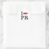 I Love Puerto Rico Ronde Sticker (Tas)