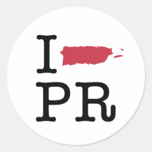 I Love Puerto Rico Ronde Sticker