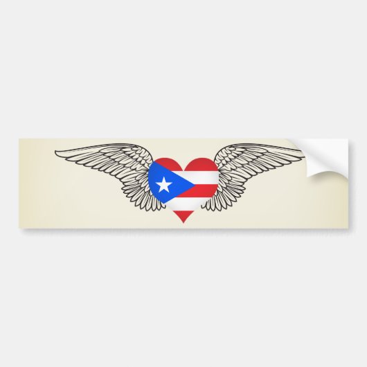 I Love Puerto Rico - wings Bumpersticker (Voorkant)