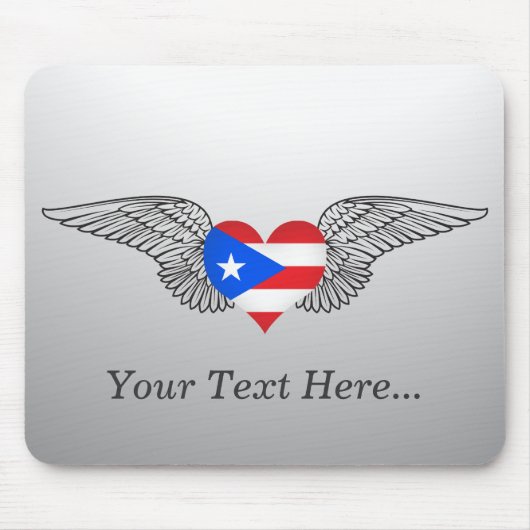 I Love Puerto Rico - wings Muismat (Voorkant)