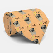 I Love Pug Stropdas (Opgerold)