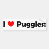 I Love Puggles Bumpersticker (Voorkant)