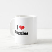 I Love Puggles Koffiemok (Voorkant links)