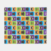 I Love Pugs Color Square Fleece Blanket II (Voorkant (Horizontaal))