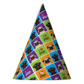 I Love Pugs Color Squares Pattern Feesthoedjes (Links)