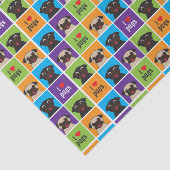 I Love Pugs Color Squares Tissue Wrap Tissuepapier (Detail)