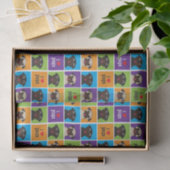 I Love Pugs Color Squares Tissue Wrap Tissuepapier (Geschenk)