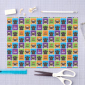 I Love Pugs Color Squares Tissue Wrap Tissuepapier (Craft)