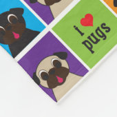 I Love Pugs Fleece Throw Blanket Deken (Hoek)